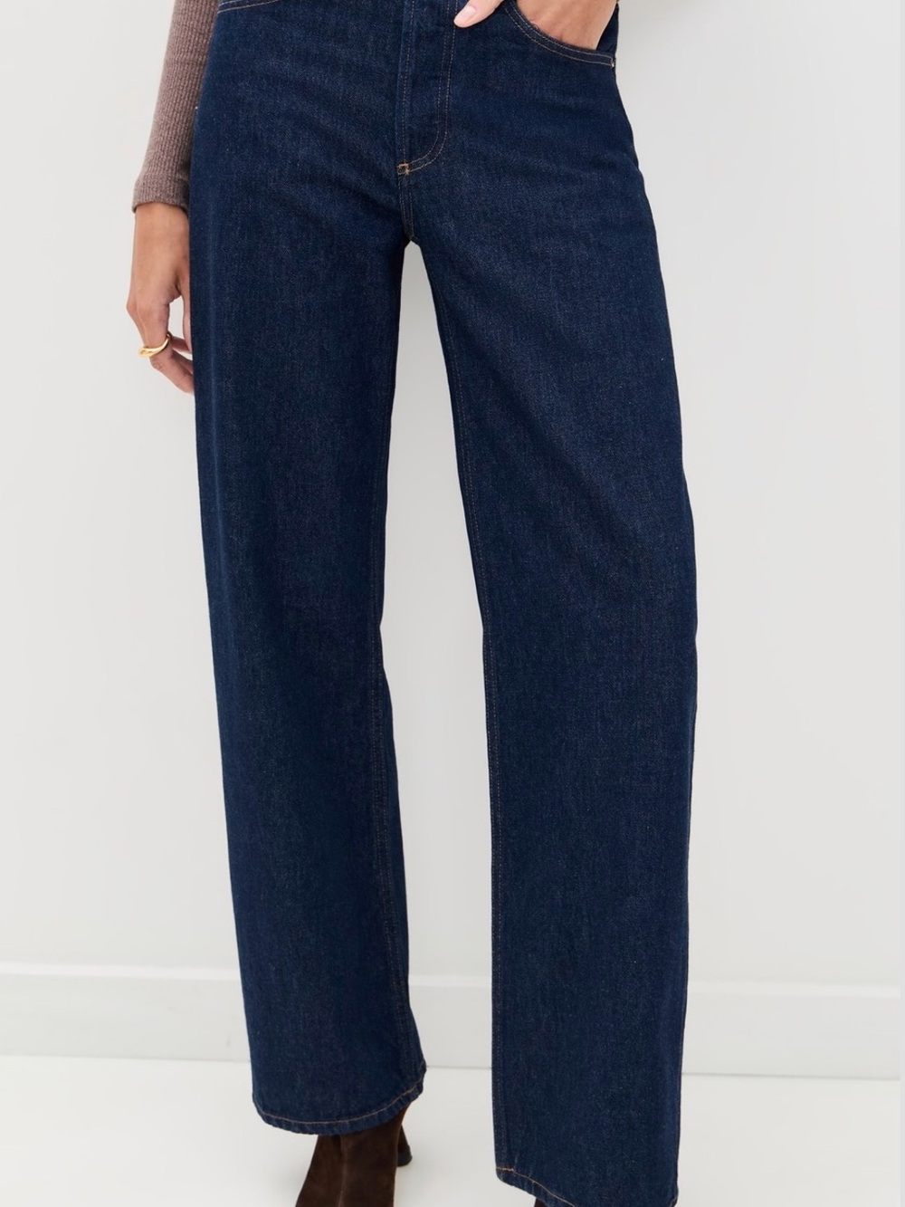 Agolde Arc Dark Indigo Wide Leg Jeans